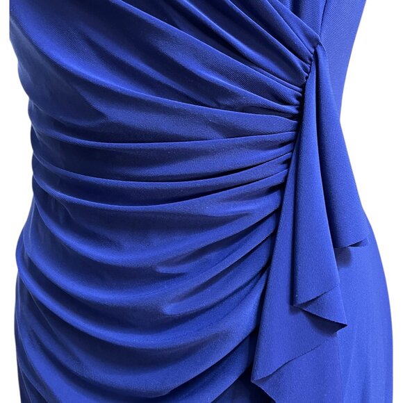 Slinky, draped, cobalt blue dress - Picture 6 of 7